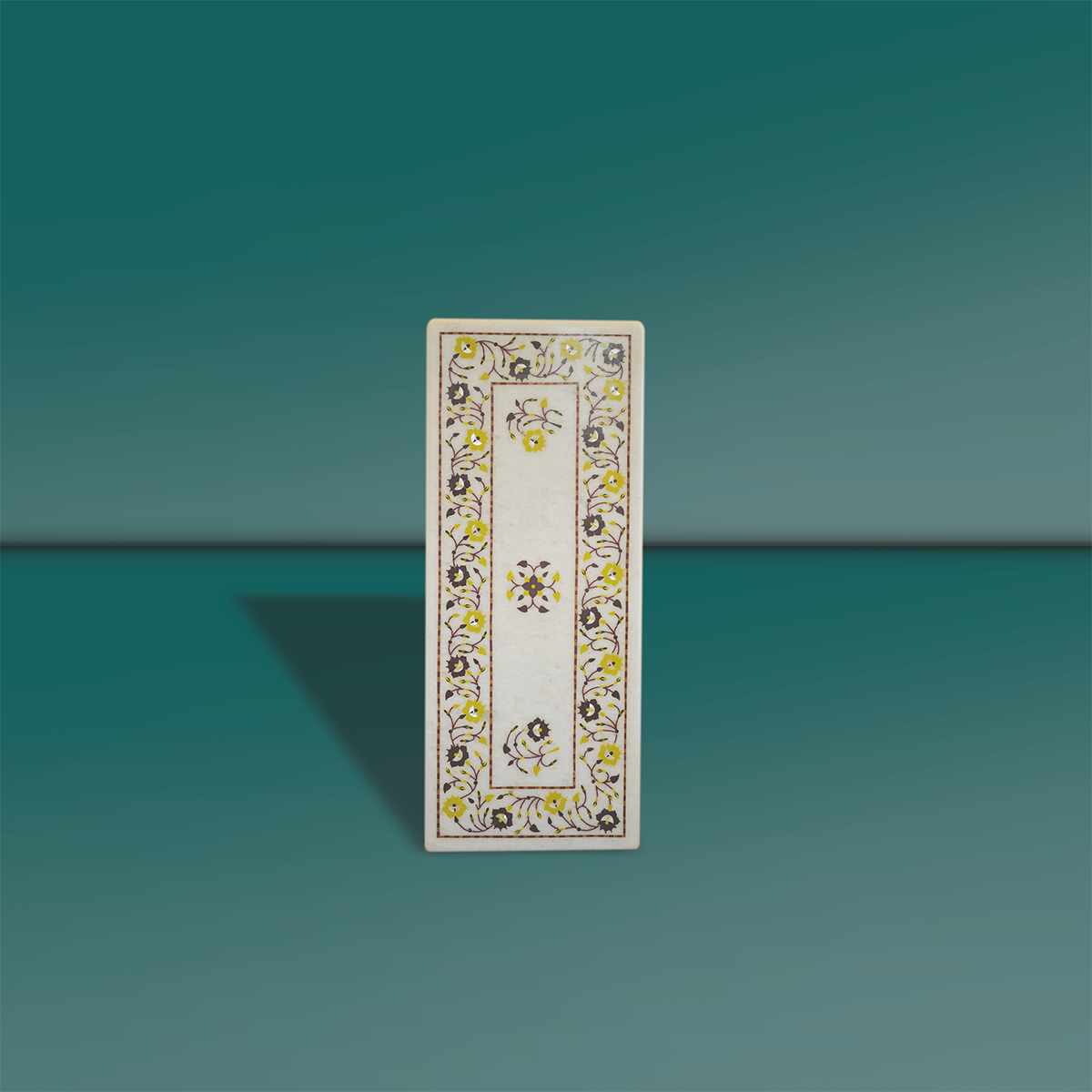 Premium Marble Inlay Dining Table Top (15 x 36 Inch)