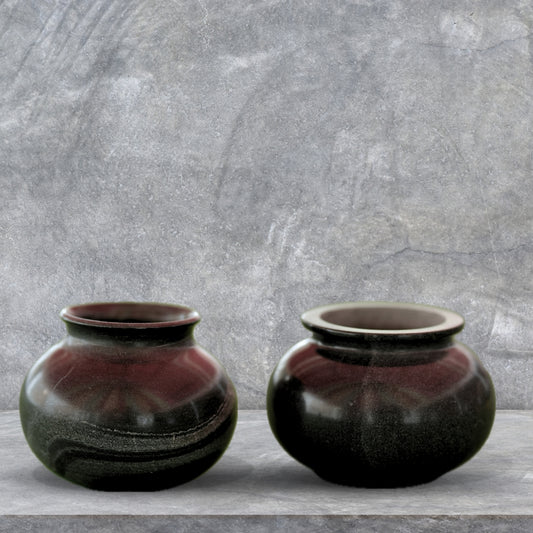 Premium Black Marble Matki – Elegant Plain Finish (6 x 4 Inch)