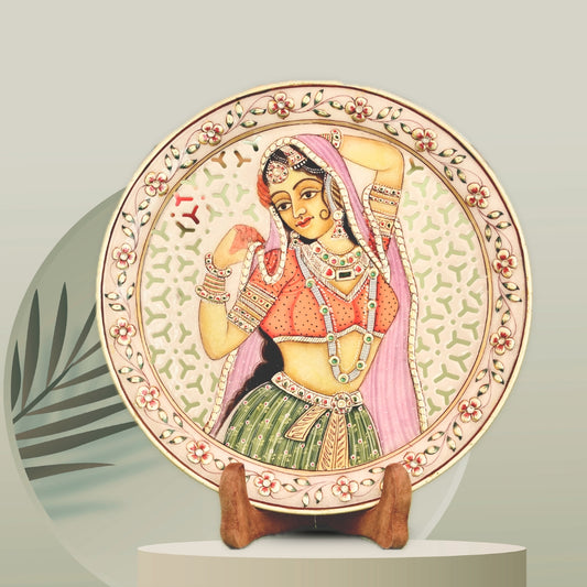 Hand-Painted Marble Plate