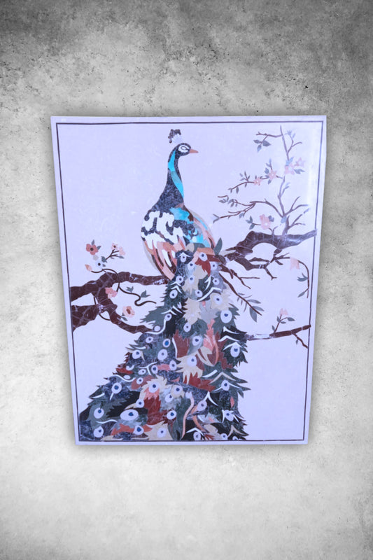 Italian Stone Peacock – A Timeless Masterpiece of Inlay Art