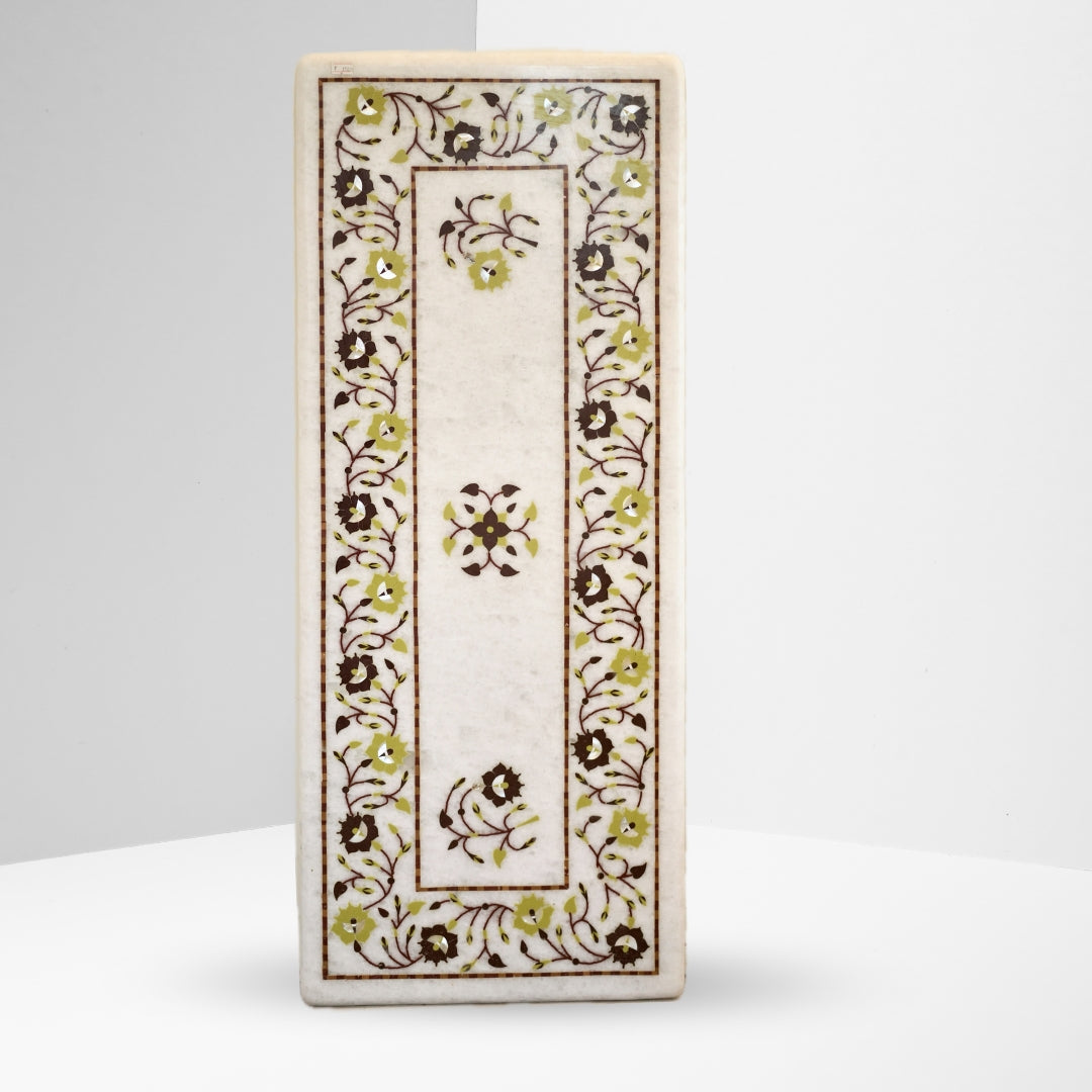 Premium Marble Inlay Dining Table Top (15 x 36 Inch)