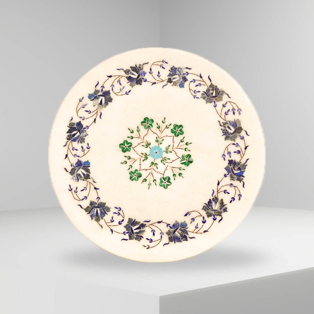 Handcrafted marble tabletop ideal for home decor