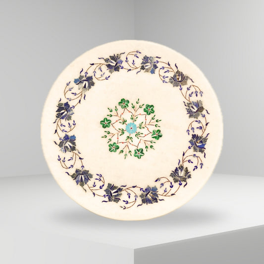 Handcrafted marble tabletop ideal for home decor