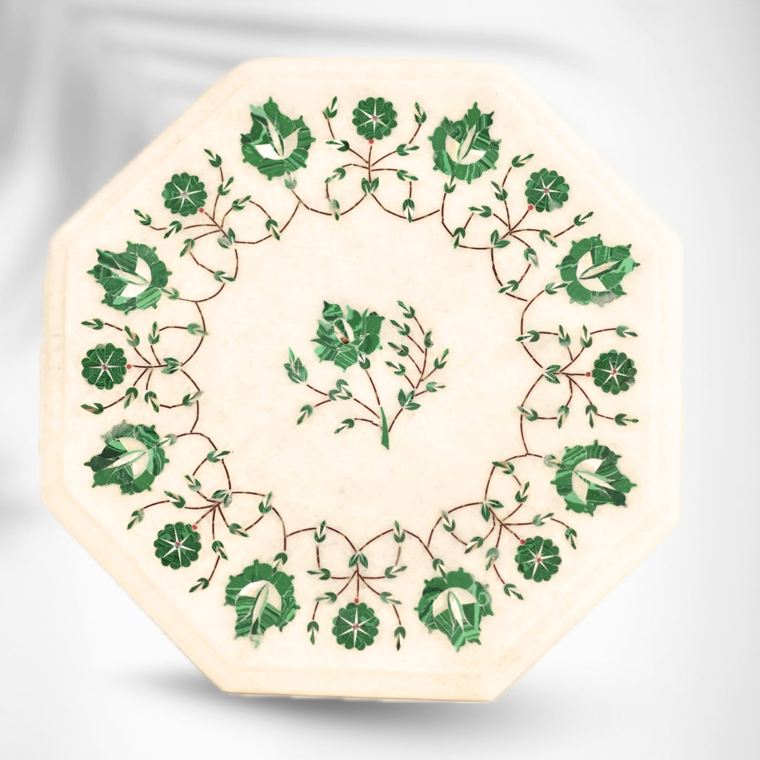 Decorative marble tabletop designed with luxury inlay work