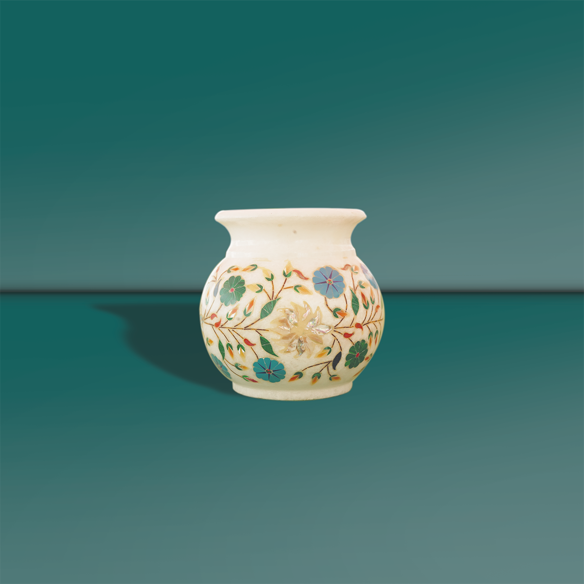 Marble Matki Decorative Inlay Piece