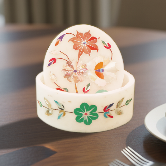 Round Marble Jewellery Box