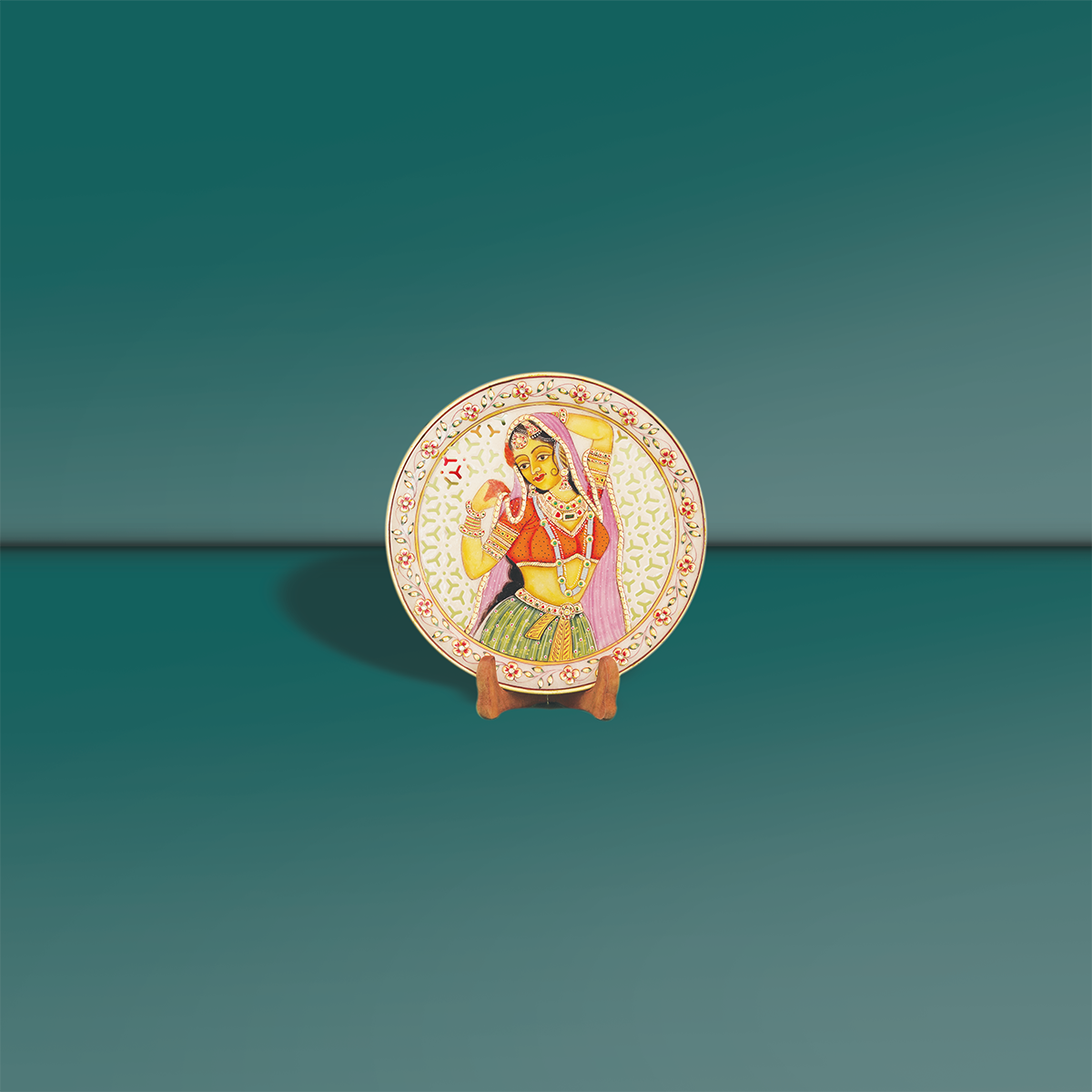 Hand-Painted Marble Plate