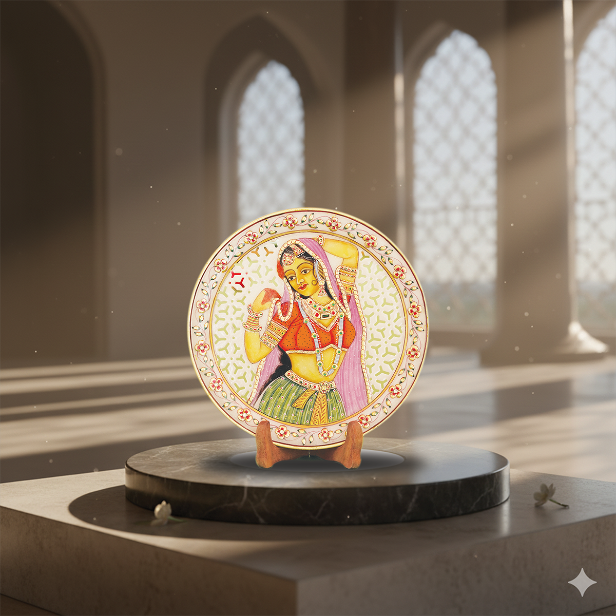 Hand-Painted Marble Plate