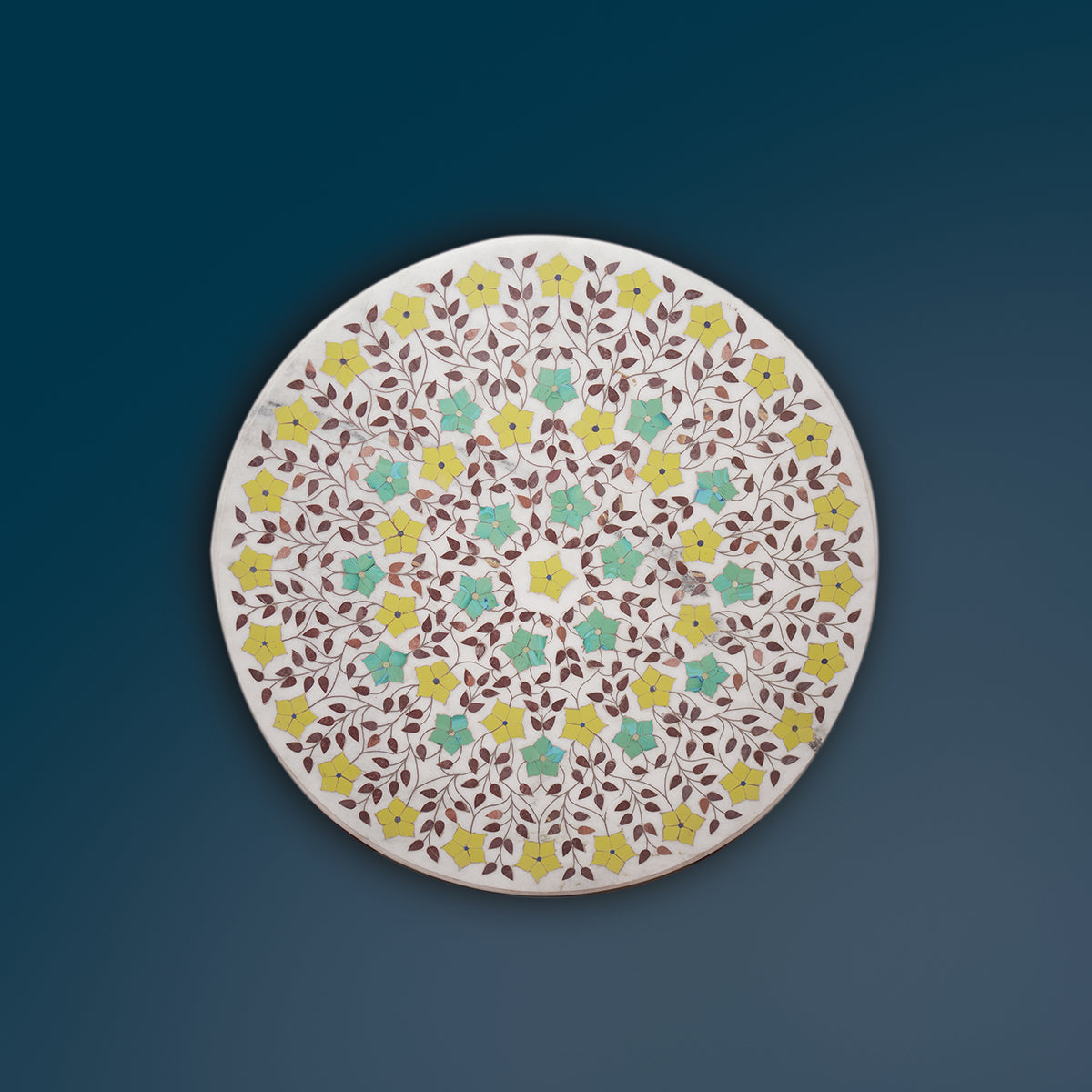 Premium marble table top decorated with traditional inlay art