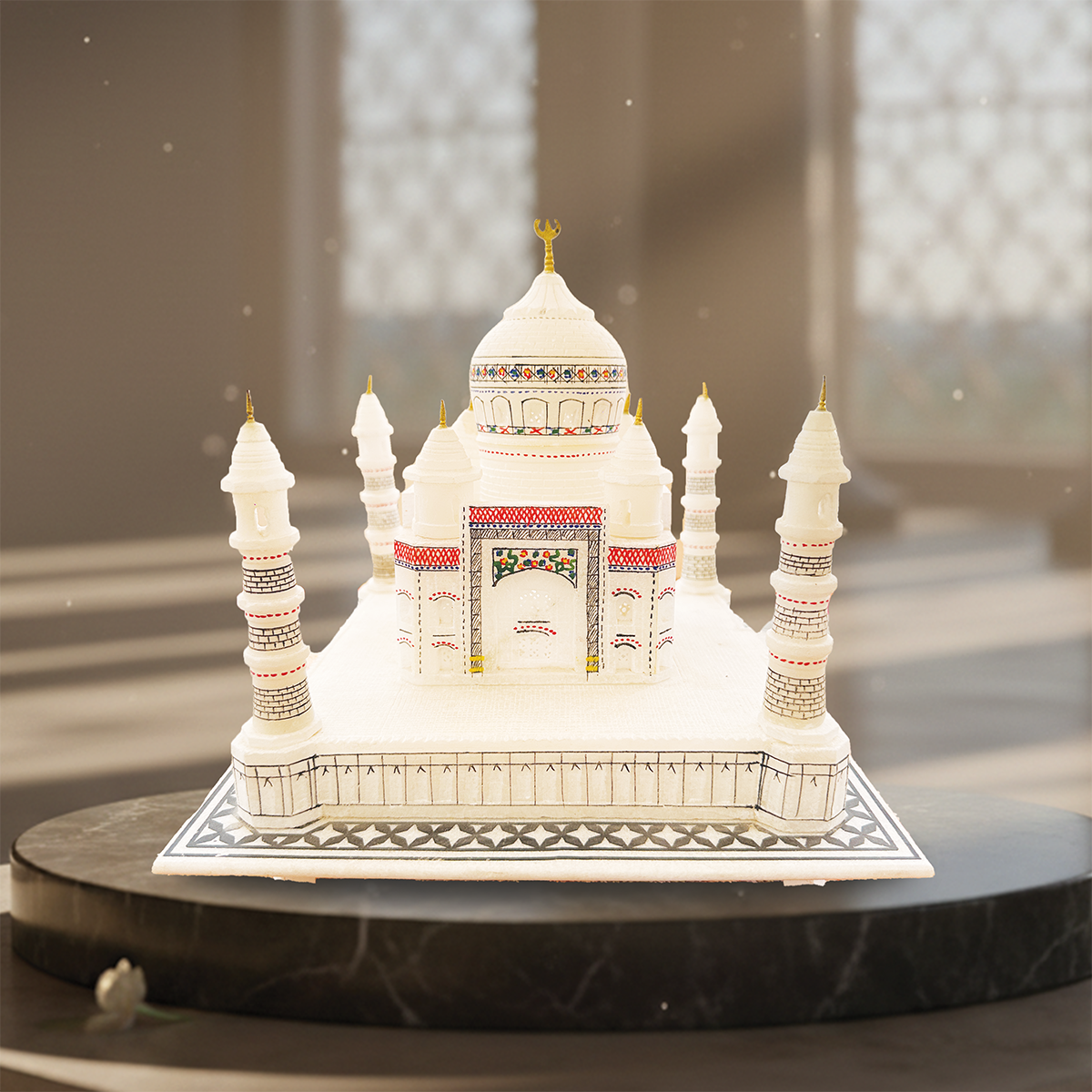 Taj Mahal Showpiece (Hand-Painted)