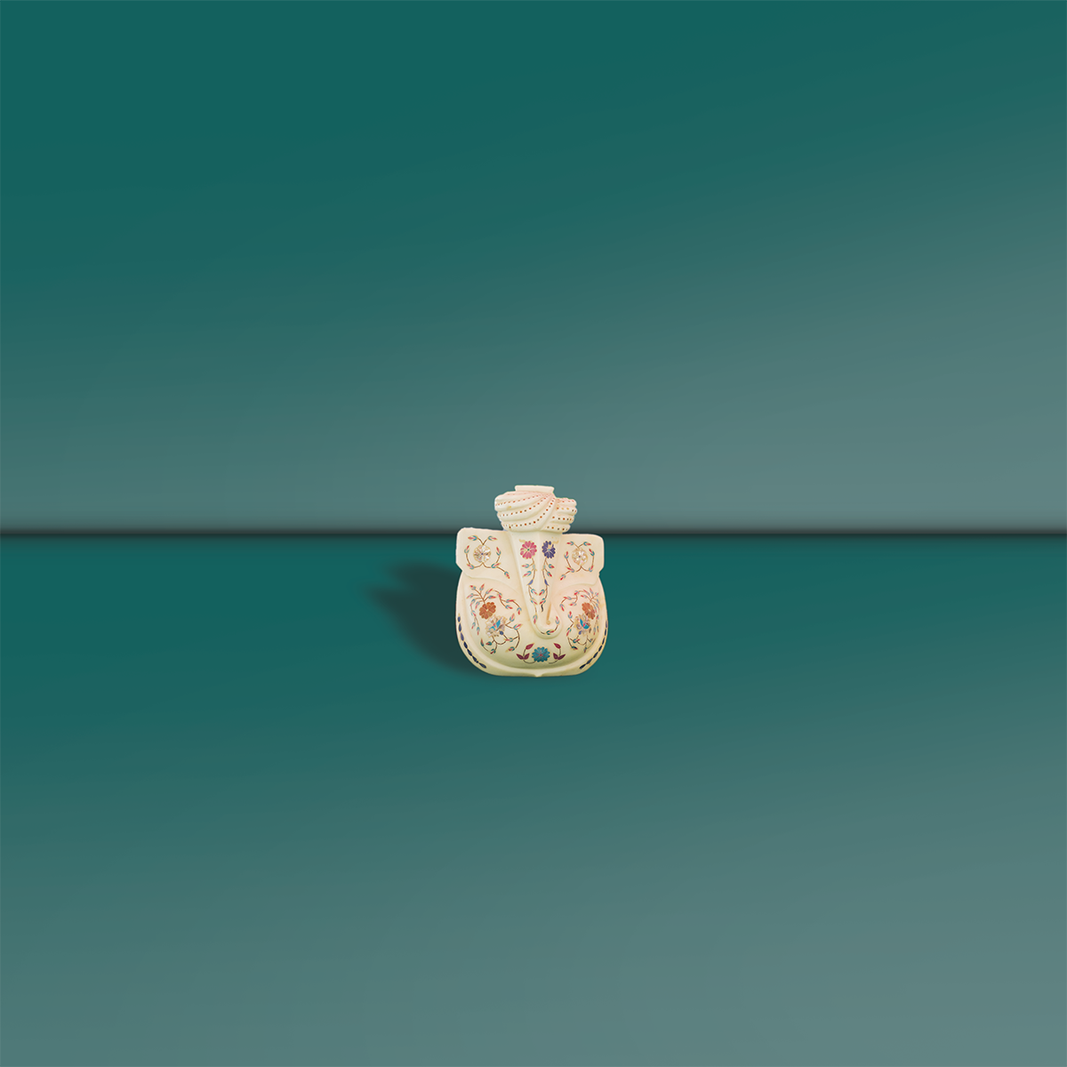 Premium  White Marble Inlay Ganesh Ji (12 x 10 Inch)