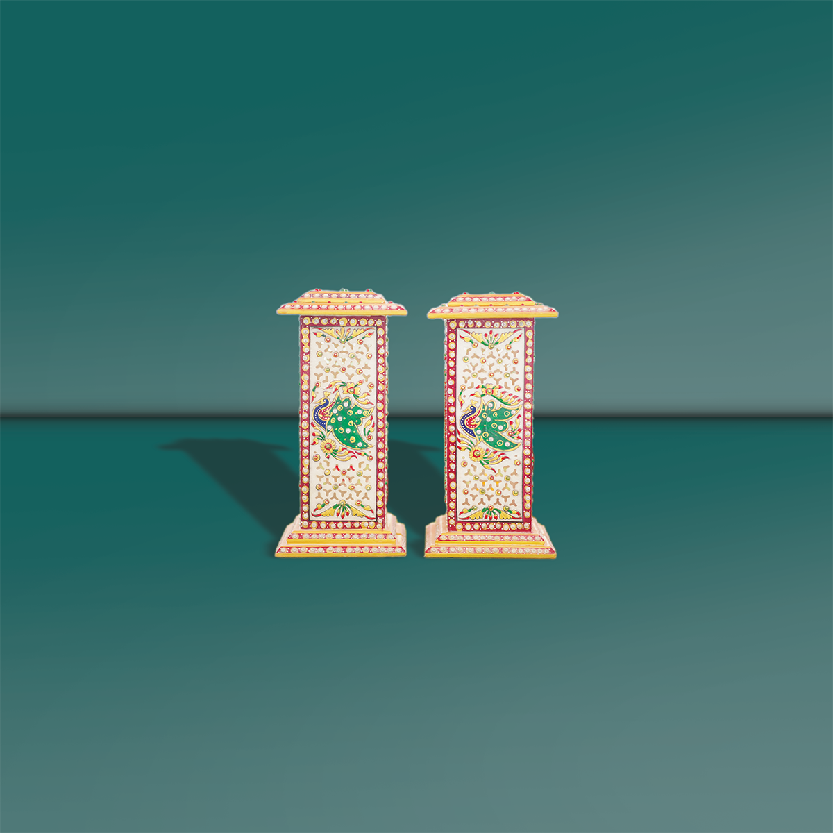 Luxury Marble Lamp Set with Traditional Hand Painting