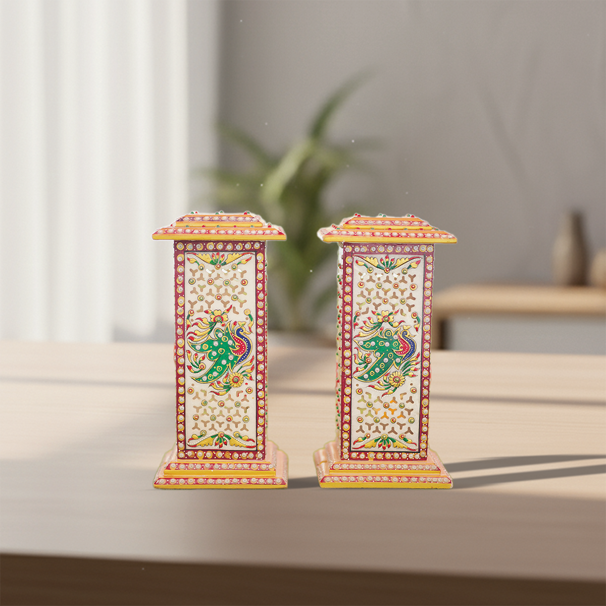 Premium Artistic Marble Lamp Set