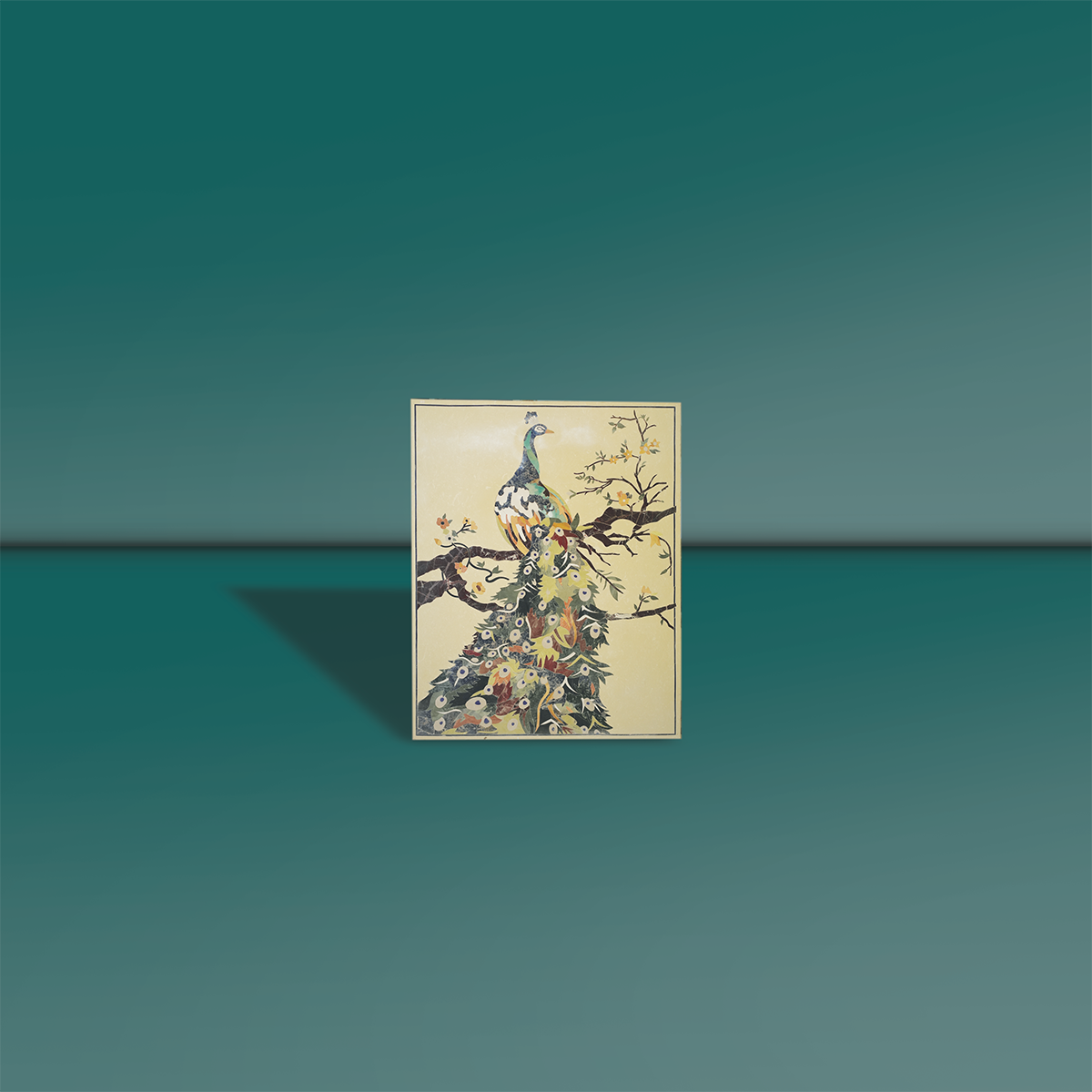 Inlay Peacock Wall Art (50 x 62 Inch)