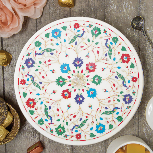Premium Large White Marble Plate (20 x 20 Inch)
