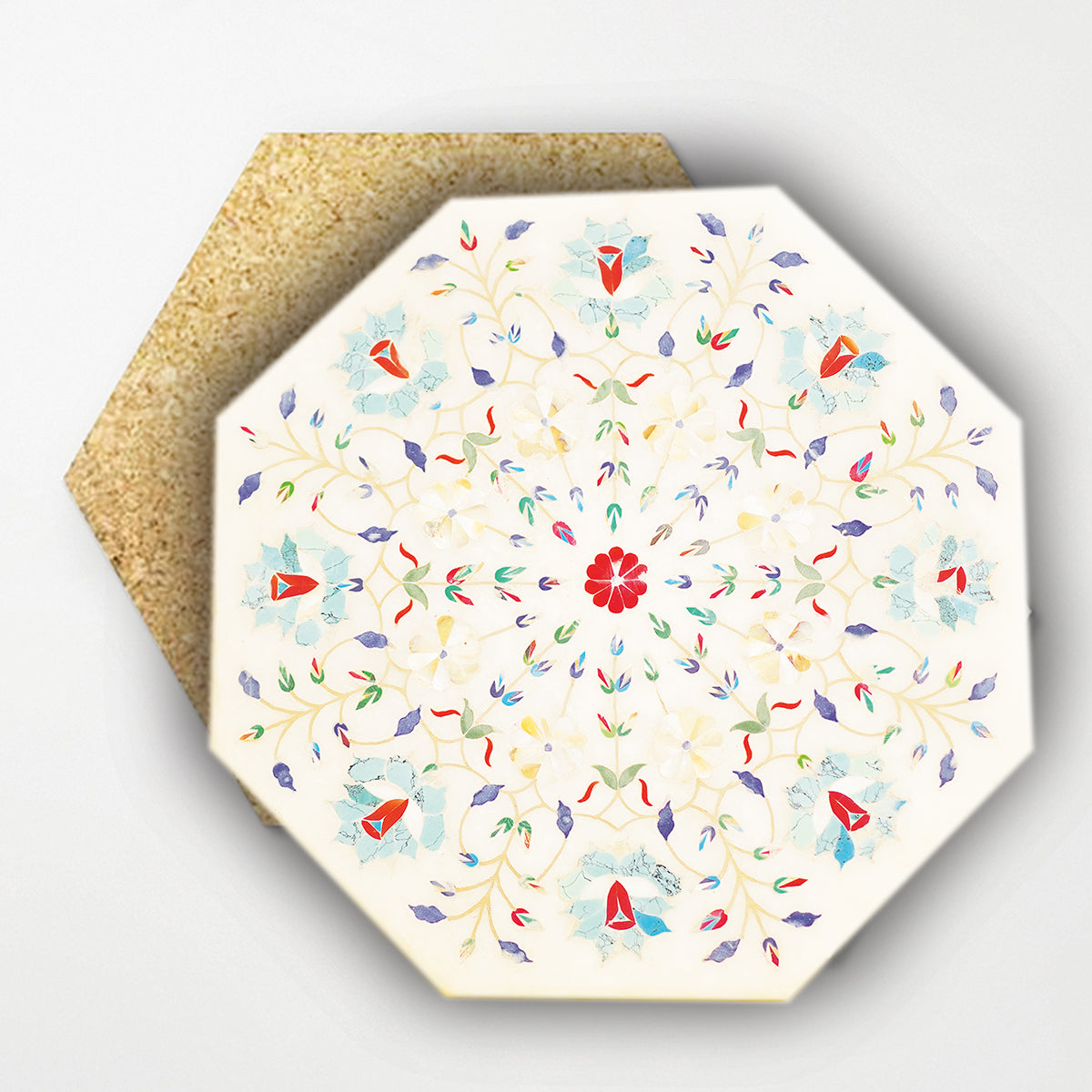 Marble table top with elegant handcrafted inlay work