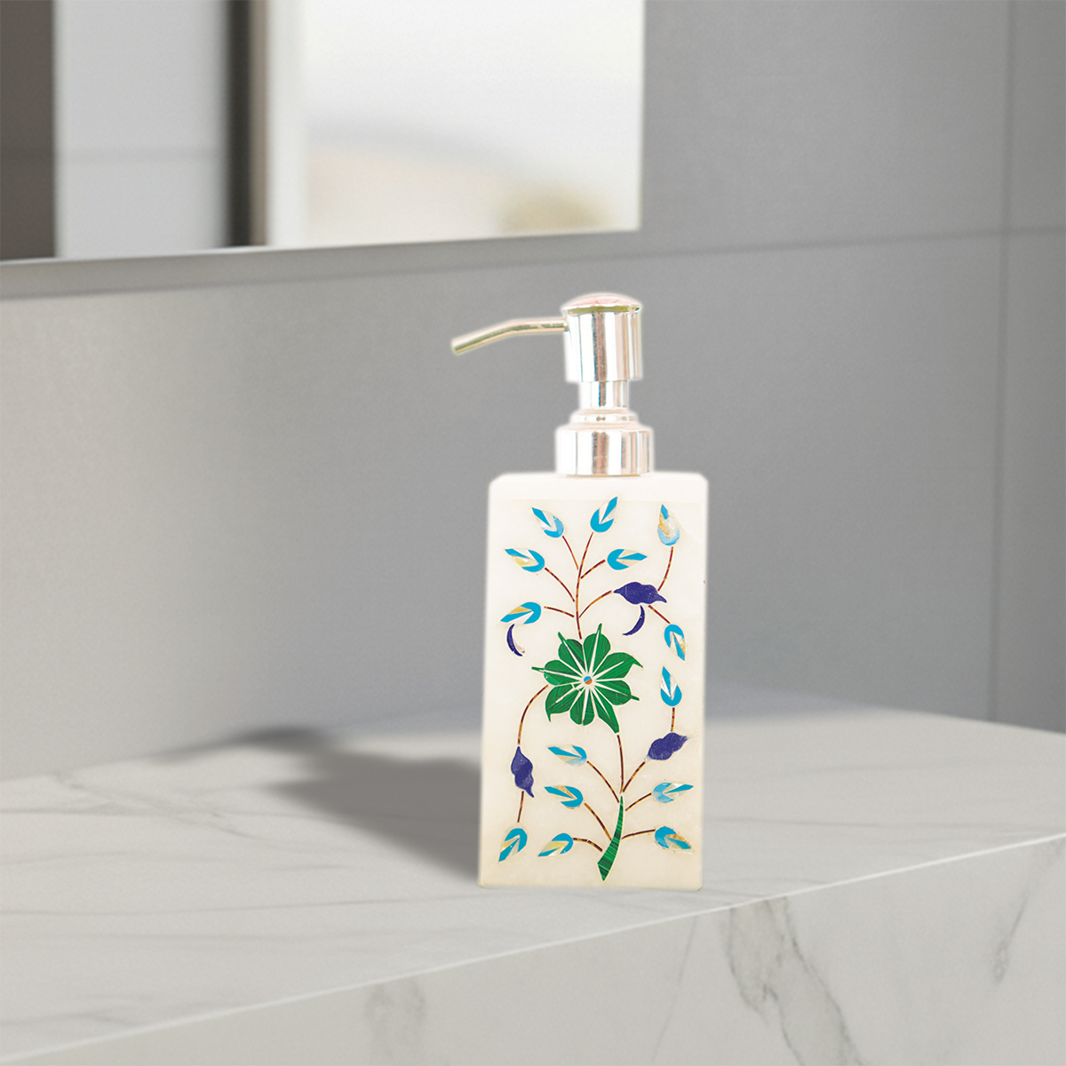 Blue & Green Gemstone Shampoo Bottle