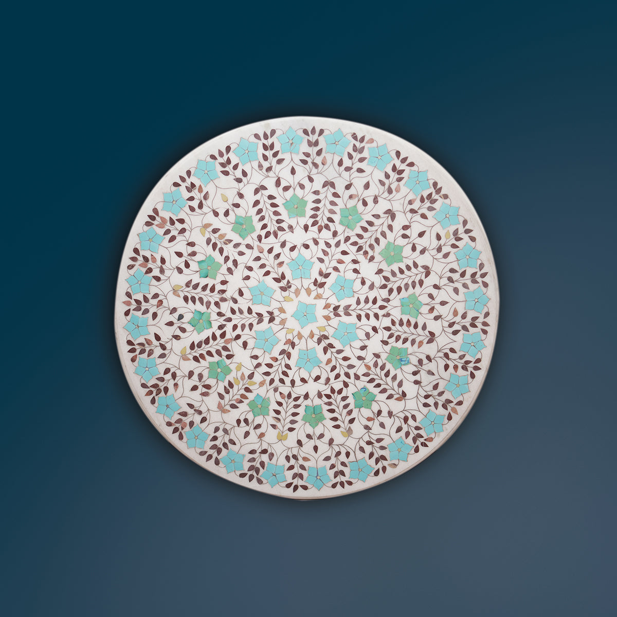 Elegant marble table top with fine inlay craftsmanship