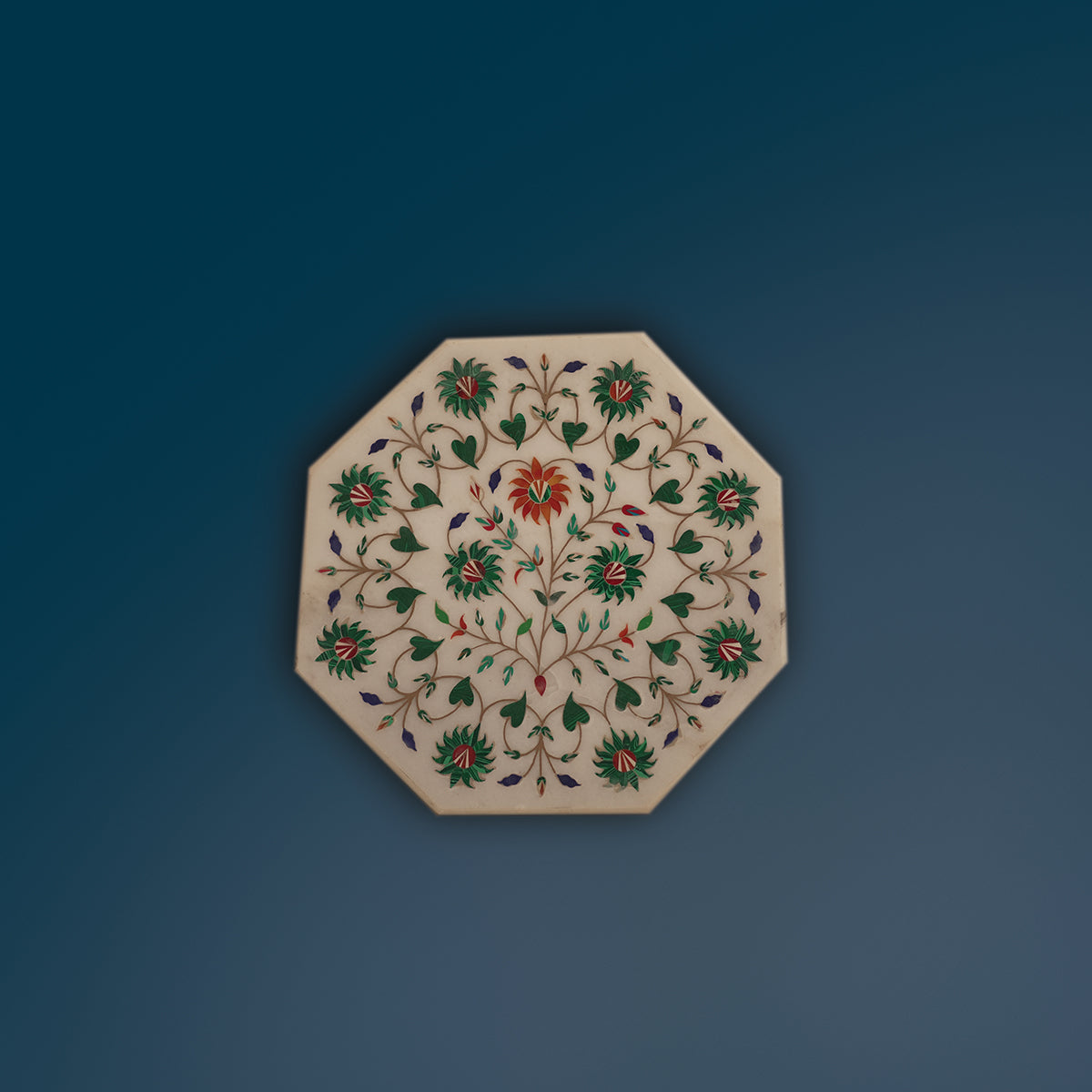 Traditional Indian marble table top with inlay craftsmanship