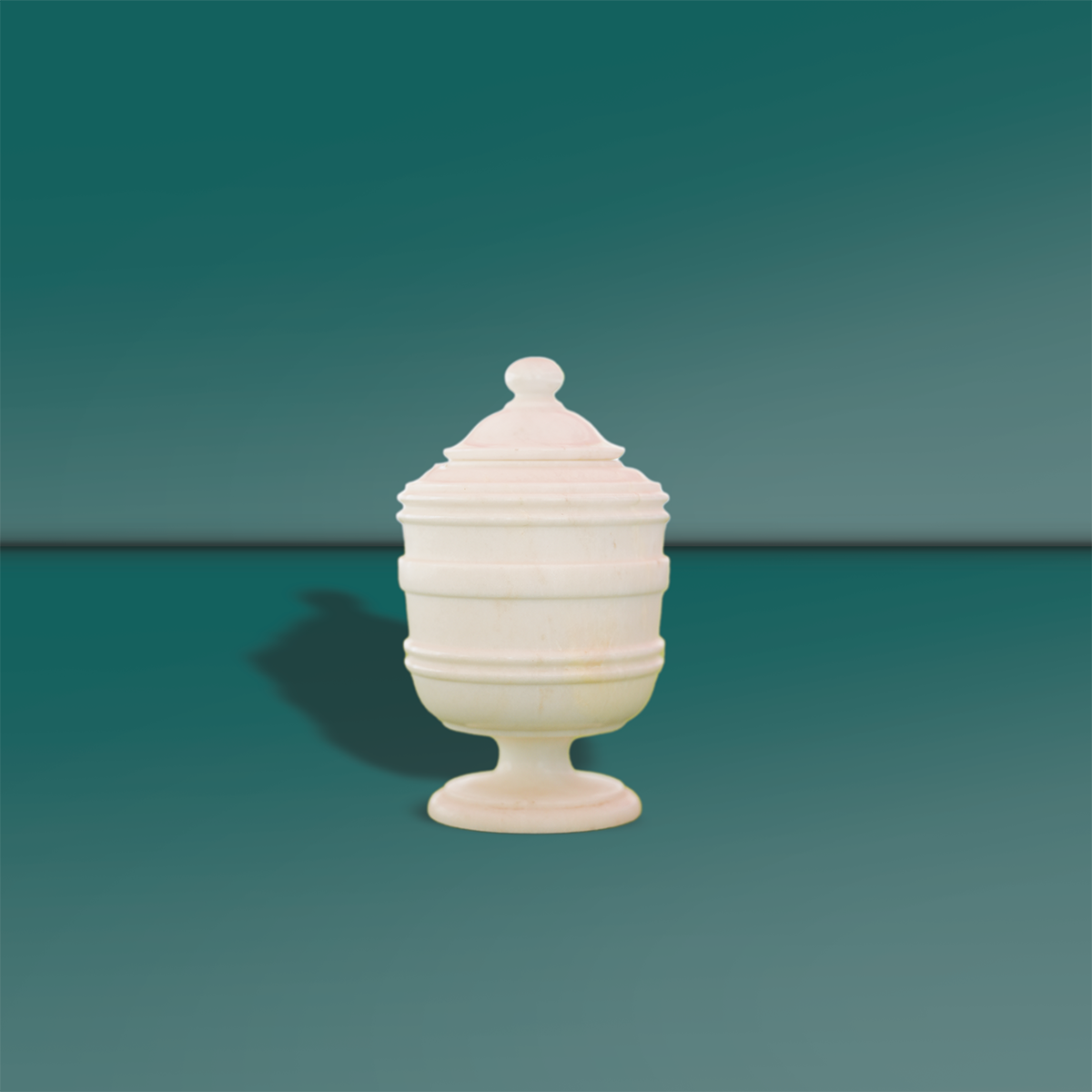 Premium Plain Marble Storage Jar (12 x 6 Inch)